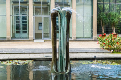 Fountain in swimming pool