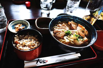 Close-up of served food