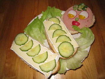 Close-up of food on table