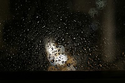 Full frame shot of water drops on glass