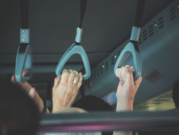 High section of people in bus