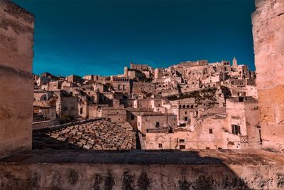 Buildings against clear sky