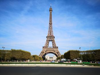Eiffel tower against sky in paris, france