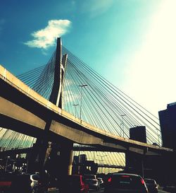 Low angle view of bridge against sky