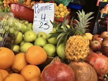 Fruits for sale at market stall