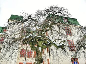 Low angle view of house against clear sky