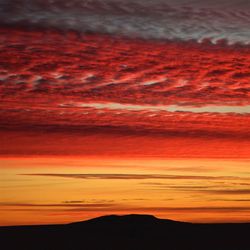 Scenic view of dramatic sky during sunset