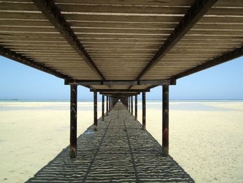 View of pier on beach