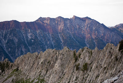 Scenic view of rocky mountains against sky