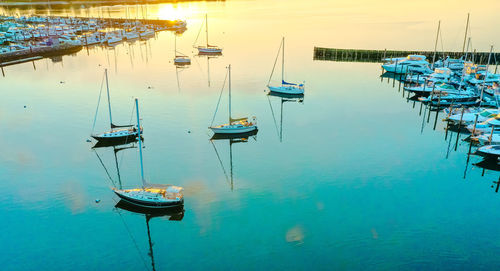 Boats in harbor