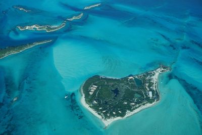 Aerial view of island in sea