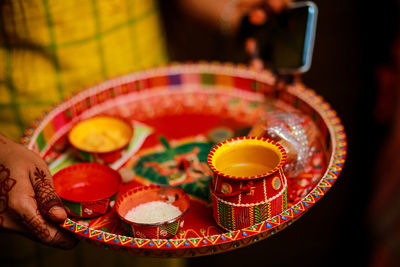 Close-up of food on table