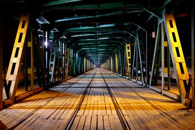 Railroad track at night