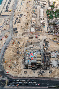 High angle view of city street