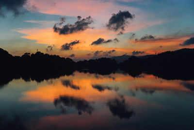 Scenic view of dramatic sky during sunset