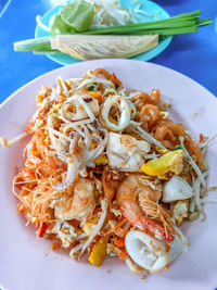 High angle view of meal served in plate