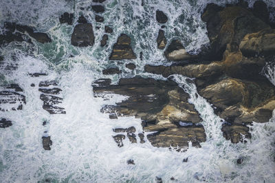 Water splashing on rocks