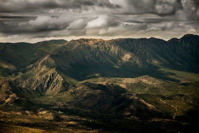 Scenic view of mountains against sky