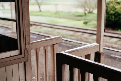 Close-up of wooden fence