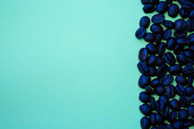 High angle view of berries on table