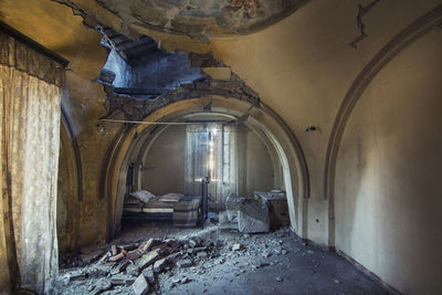 Interior of abandoned building