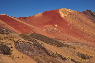 Scenic view on rainbow mountain in peru