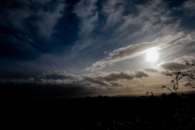 Scenic view of silhouette landscape against sky during sunset