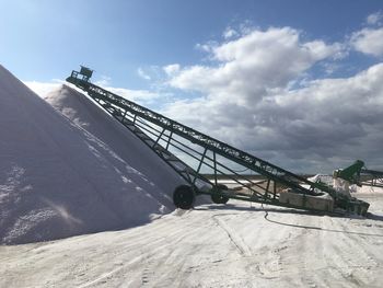 Earth mover on snow field