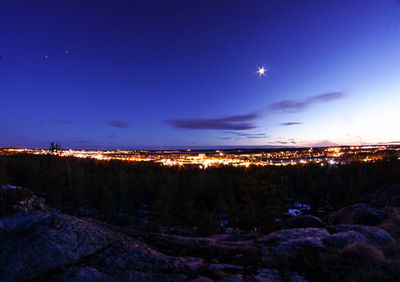 Scenic view of snow covered landscape at night