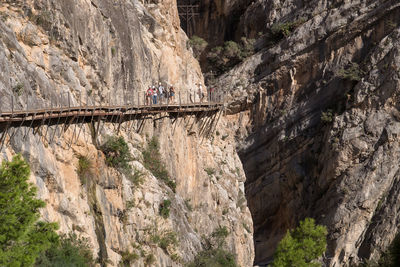 Tourists on the hazardous caminito del rey walk way