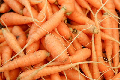 Full frame shot of carrots at market