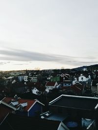 High angle view of cityscape against sky