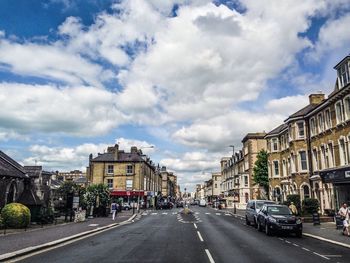 Road passing through city