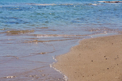 Wet sand on beach