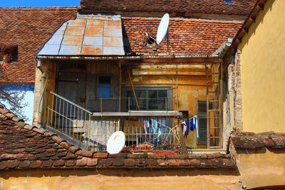 House roof against residential building