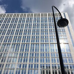 Low angle view of modern building against sky