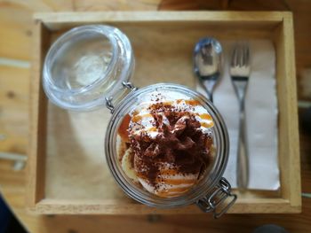 Close-up of dessert on table