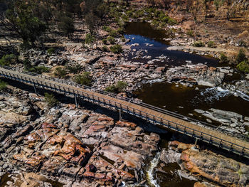 High angle view of bridge over river