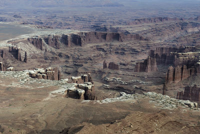 High angle view of people on land