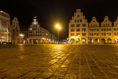 Illuminated city at night