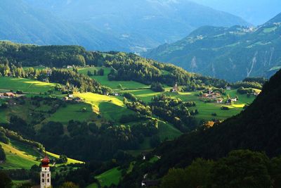 Scenic view of agricultural landscape against sky