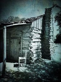 Empty chair in old building