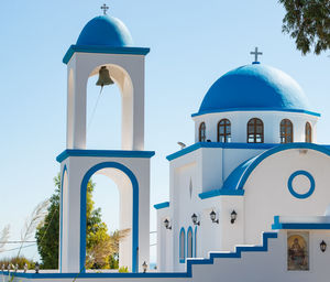 Blue white church on the island kos greece