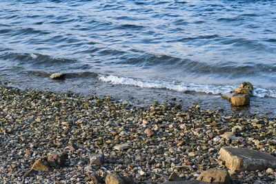High angle view of beach