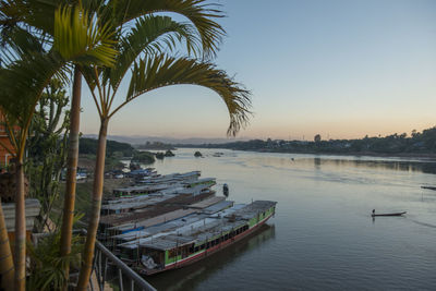 Scenic view of sea during sunset