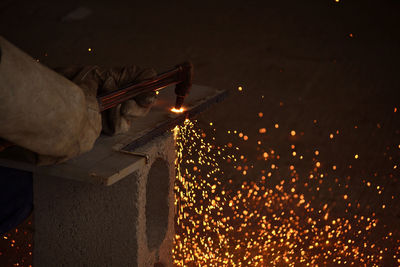 Man working at night