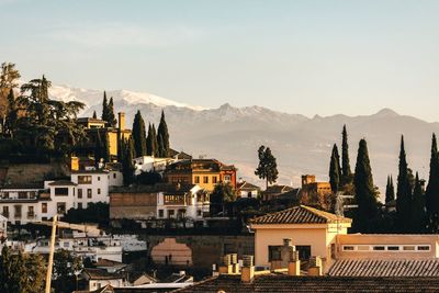 Spanish cityscape against mountain