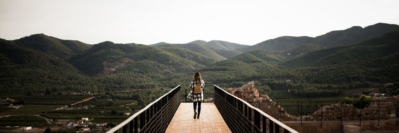 Scenic view of mountains against clear sky