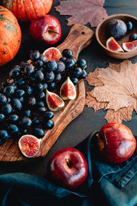 High angle view of fruit on table