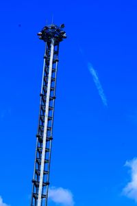 Low angle view of ferris wheel against blue sky